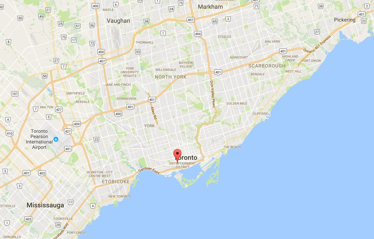 Žemėlapis Mados Rajono apylinkės Toronto
