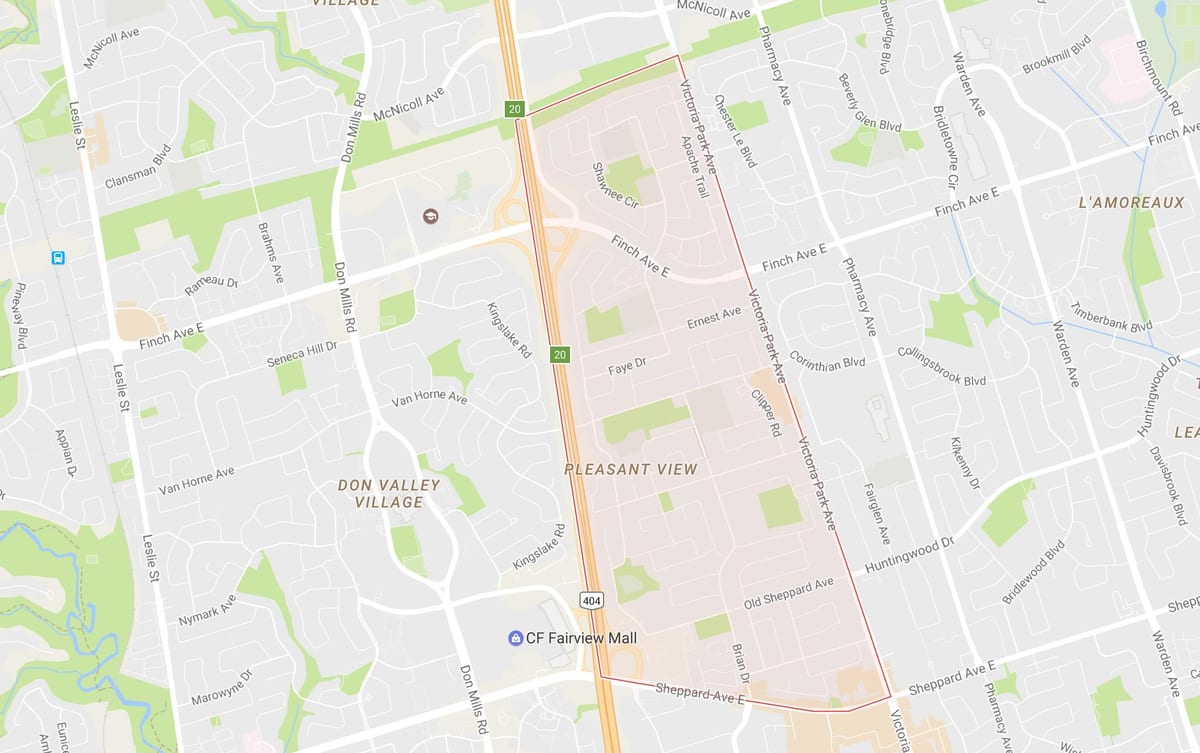 Žemėlapis Malonus Vaizdas kaimynystės Toronto