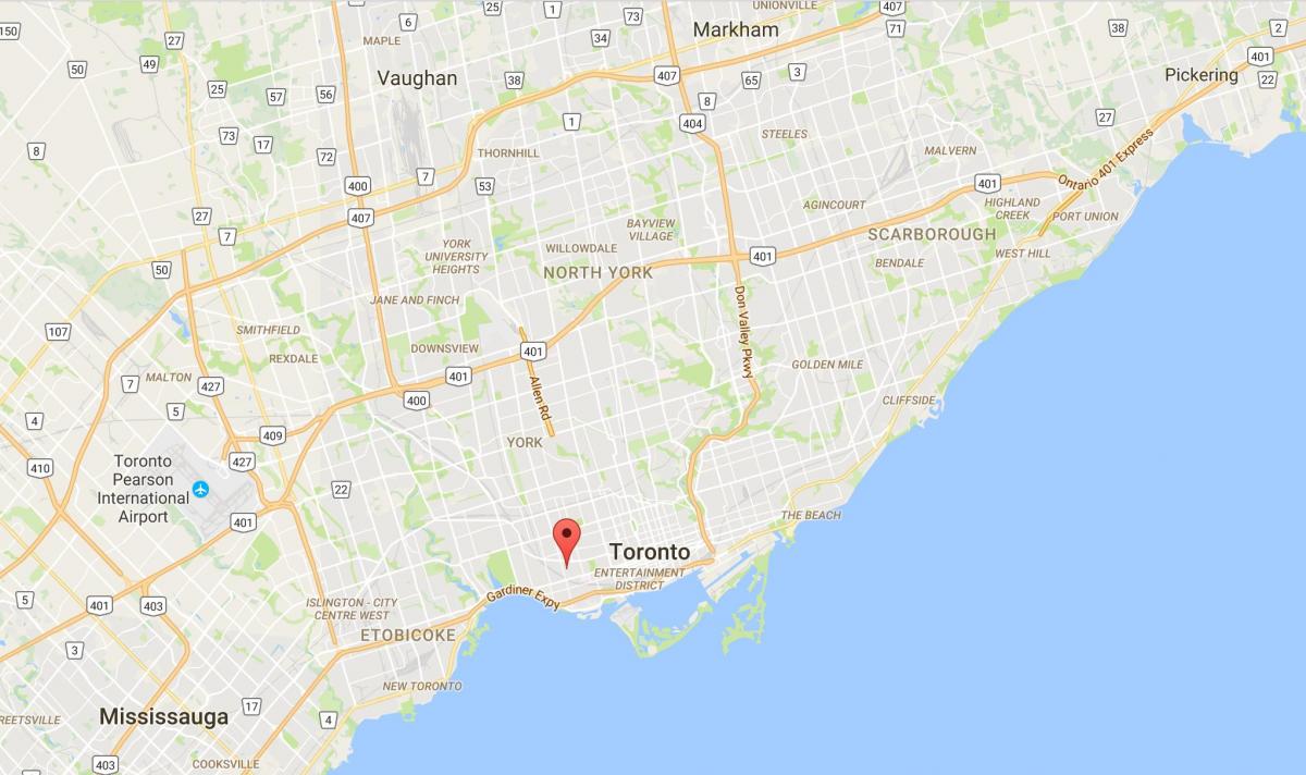 Žemėlapis Mažai Portugalija rajono Toronto