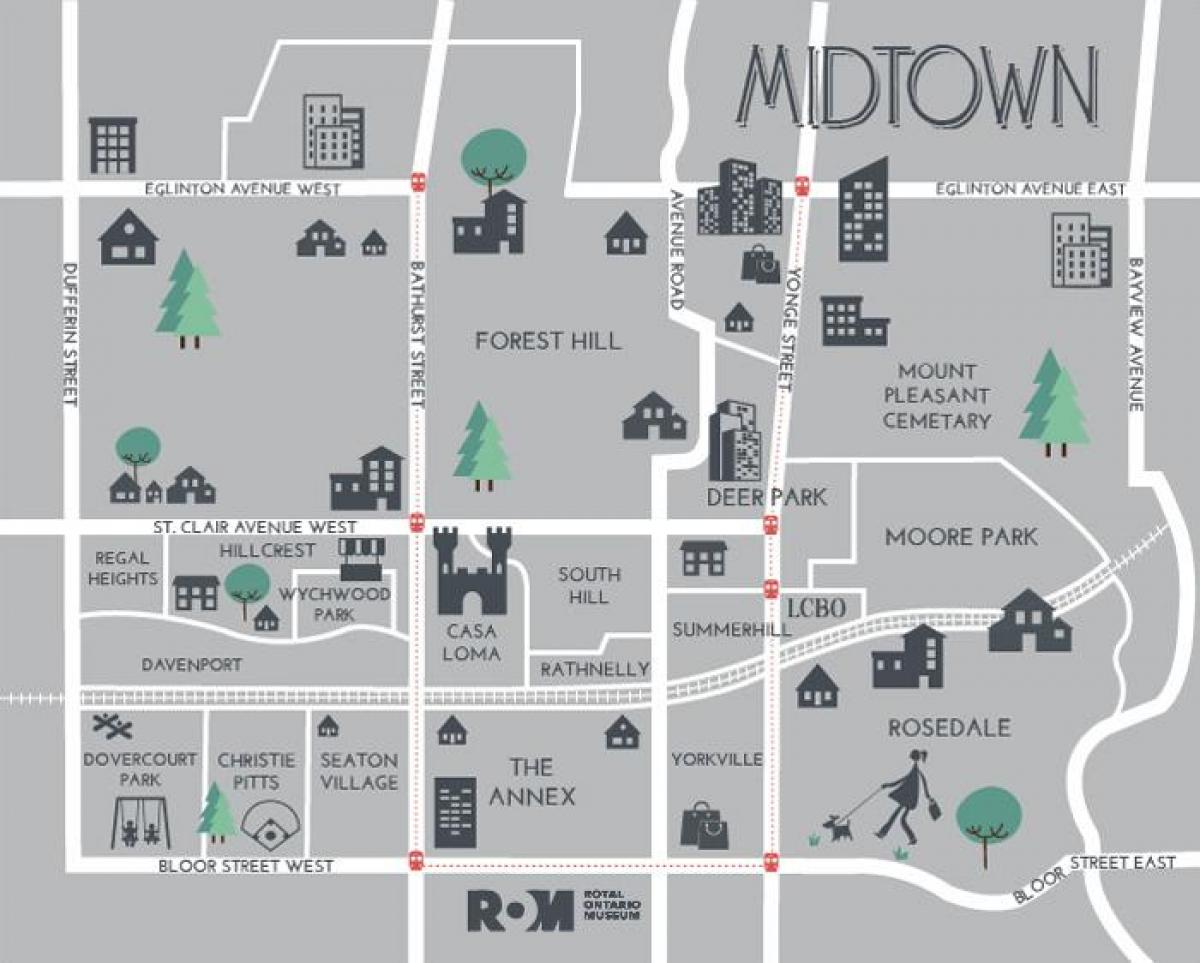 Žemėlapis Midtown Toronto