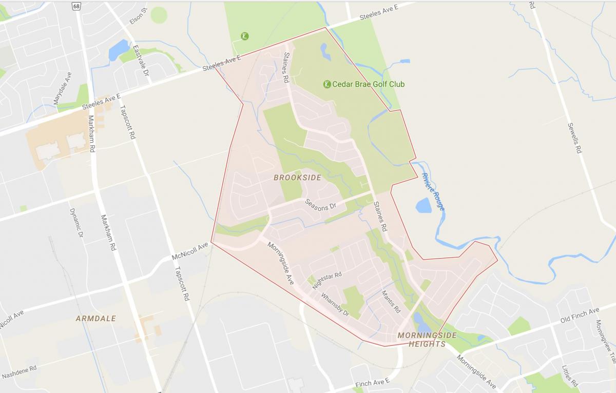 Žemėlapis Morningside Heights kaimynystės Toronto