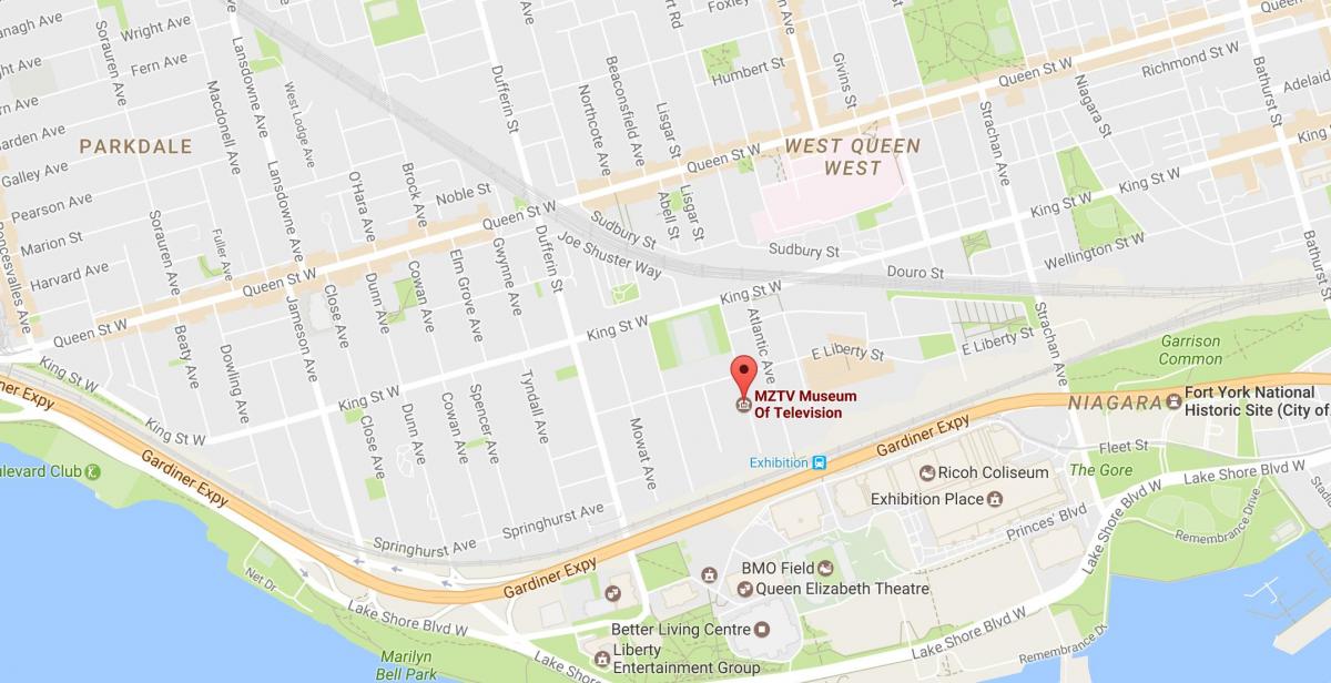 Žemėlapis MZTV muziejus televizijos Toronto