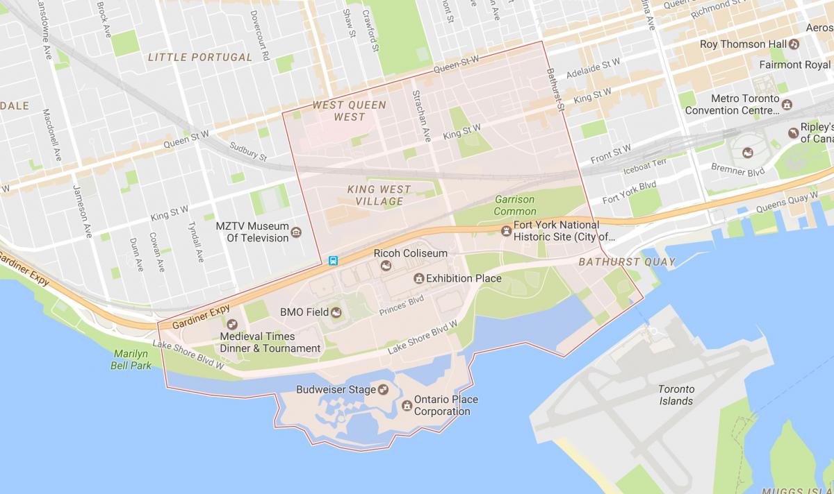 Žemėlapis Niagaros kaimynystės Toronto