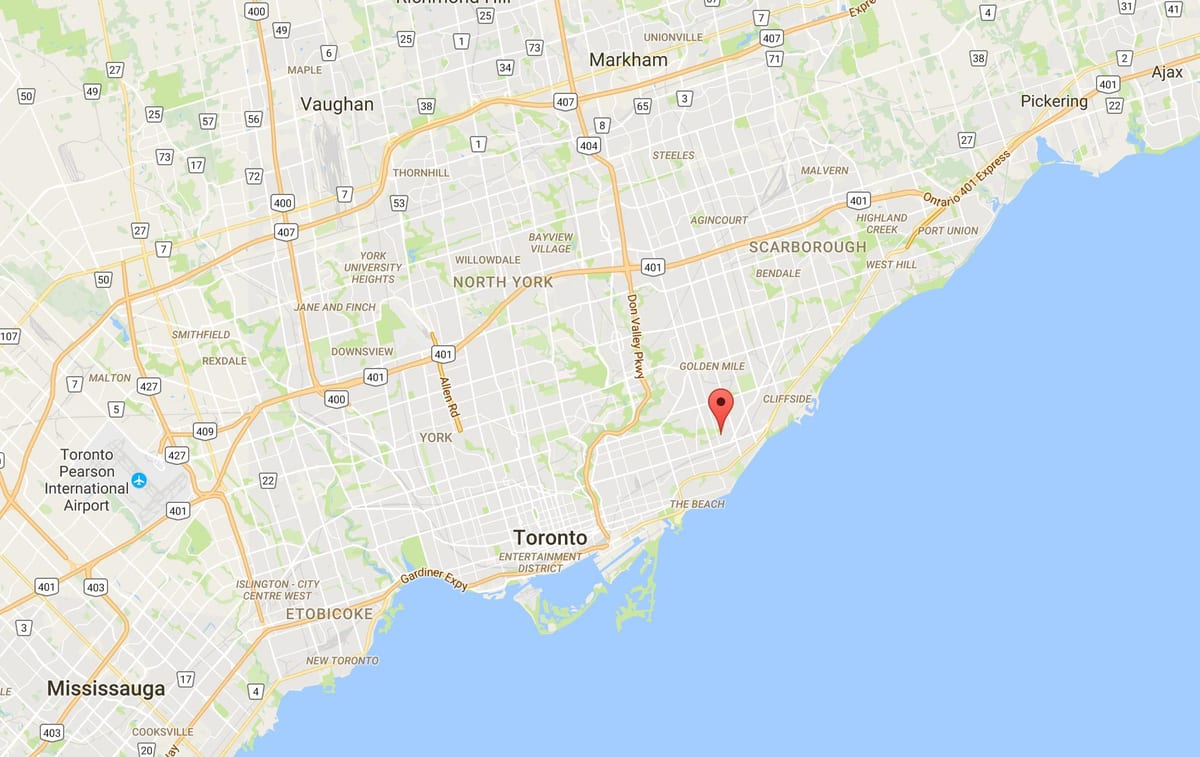 Žemėlapis Oakridge rajono Toronto