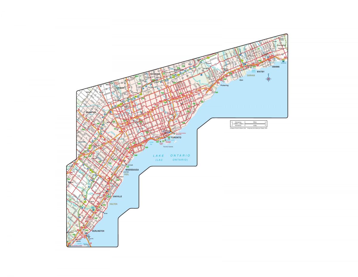 Žemėlapis oficialių Kelių Ontario