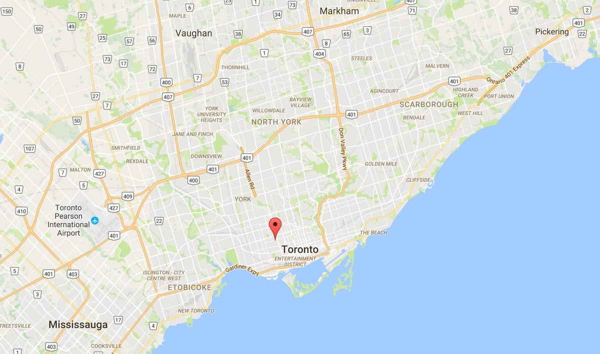 Žemėlapis Palmerston rajono Toronto