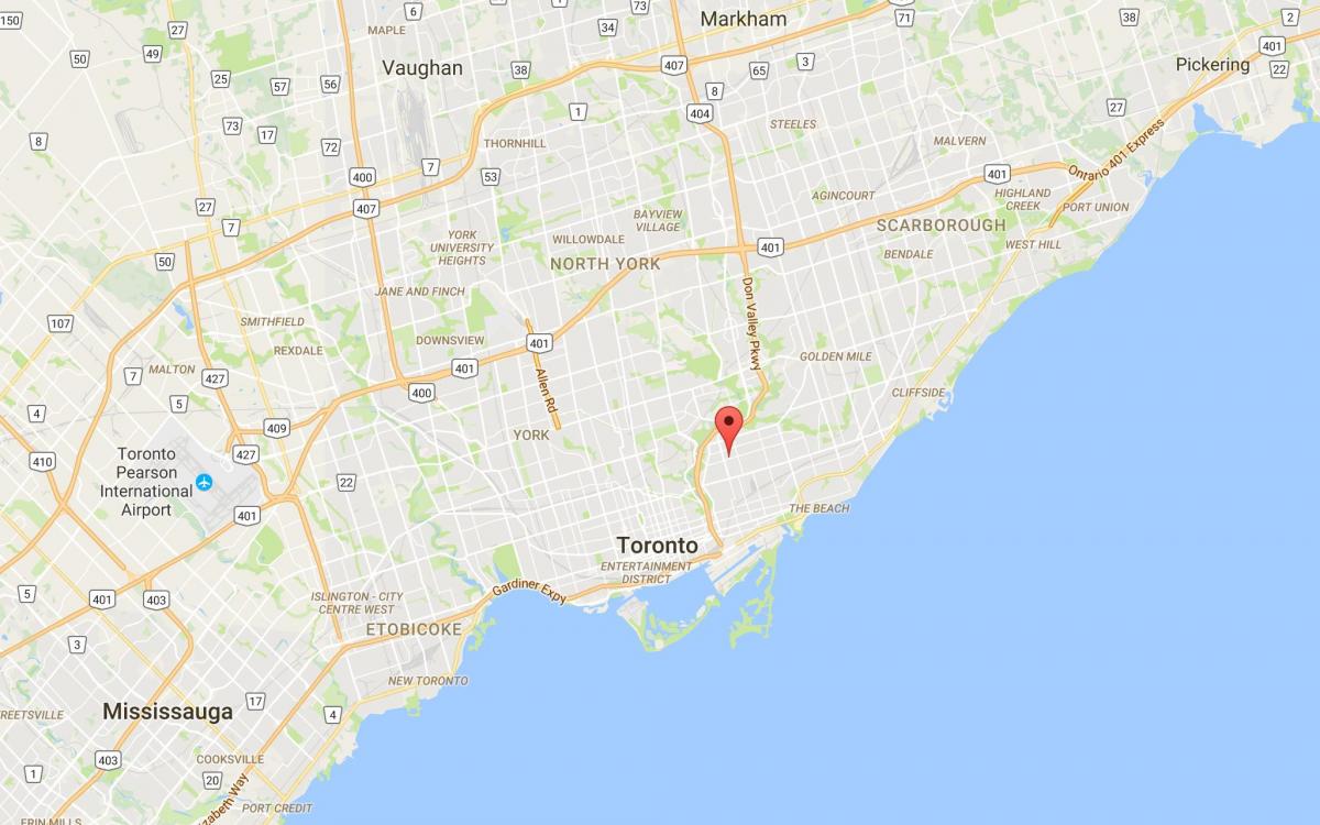 Žemėlapis Pape Kaimas rajono Toronto