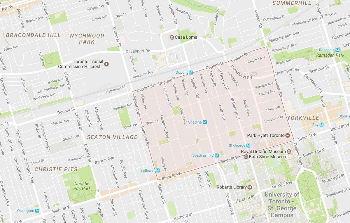 Žemėlapis Priedas kaimynystės Toronto
