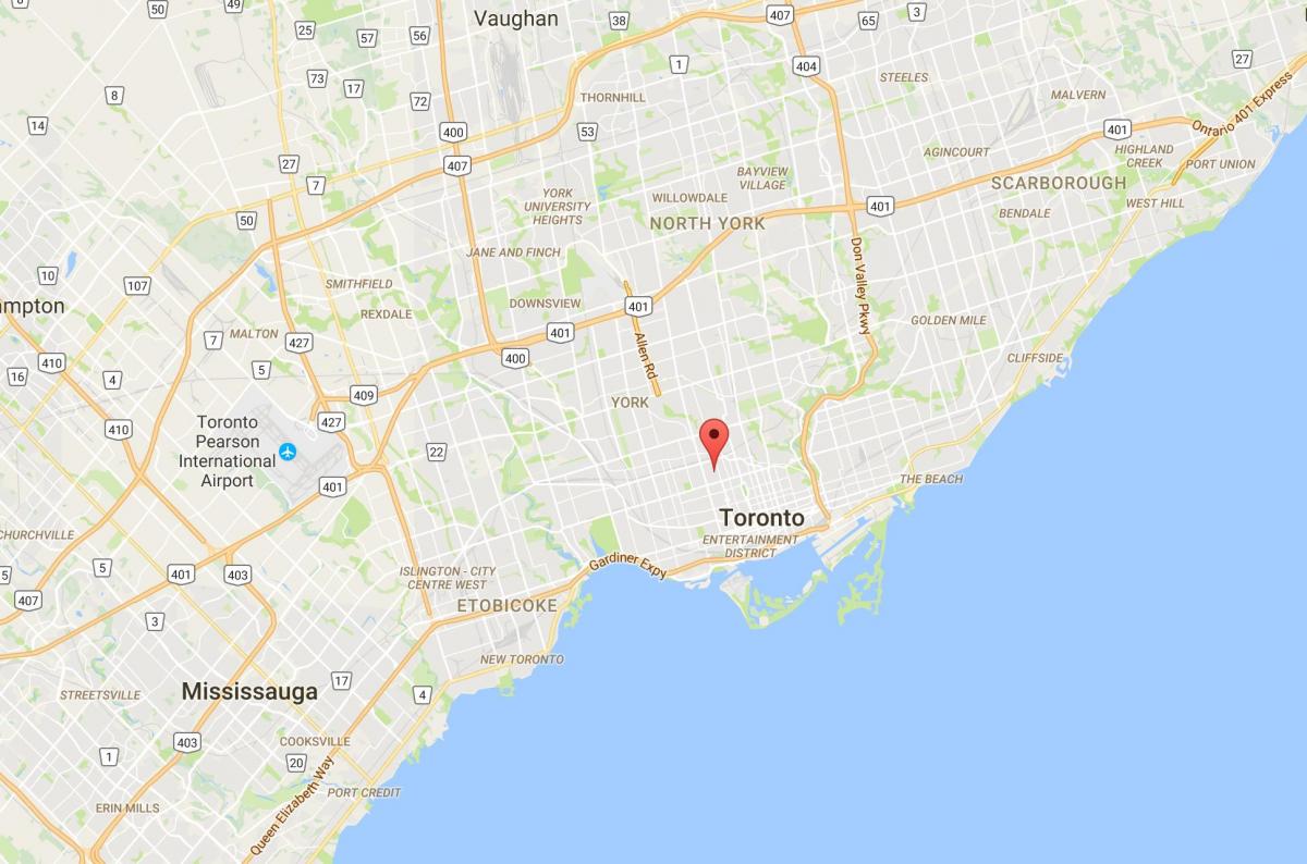 Žemėlapis Priede rajono Toronto