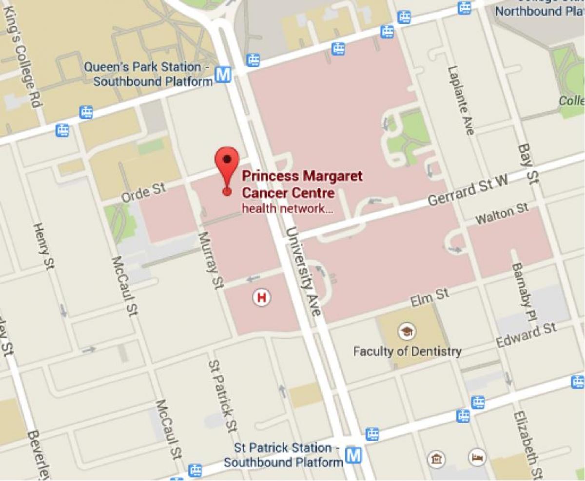 Žemėlapis Princesė Margaret Vėžio Centre Toronto