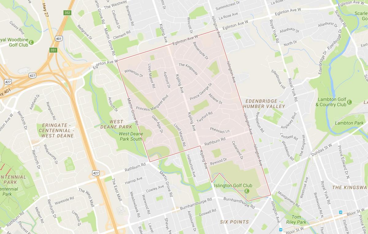 Žemėlapis Princesė Sodai kaimynystės Toronto