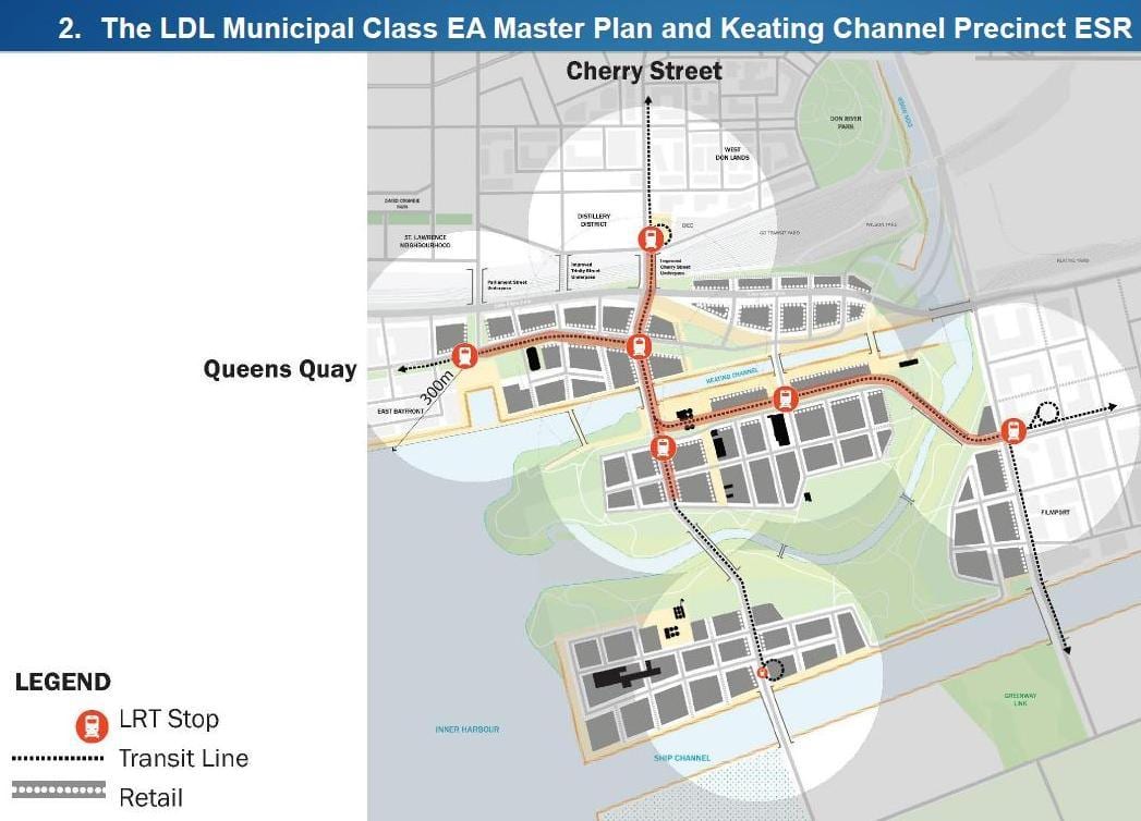 Žemėlapis Projets Rytų Kranto Rytų Bayfront Toronto