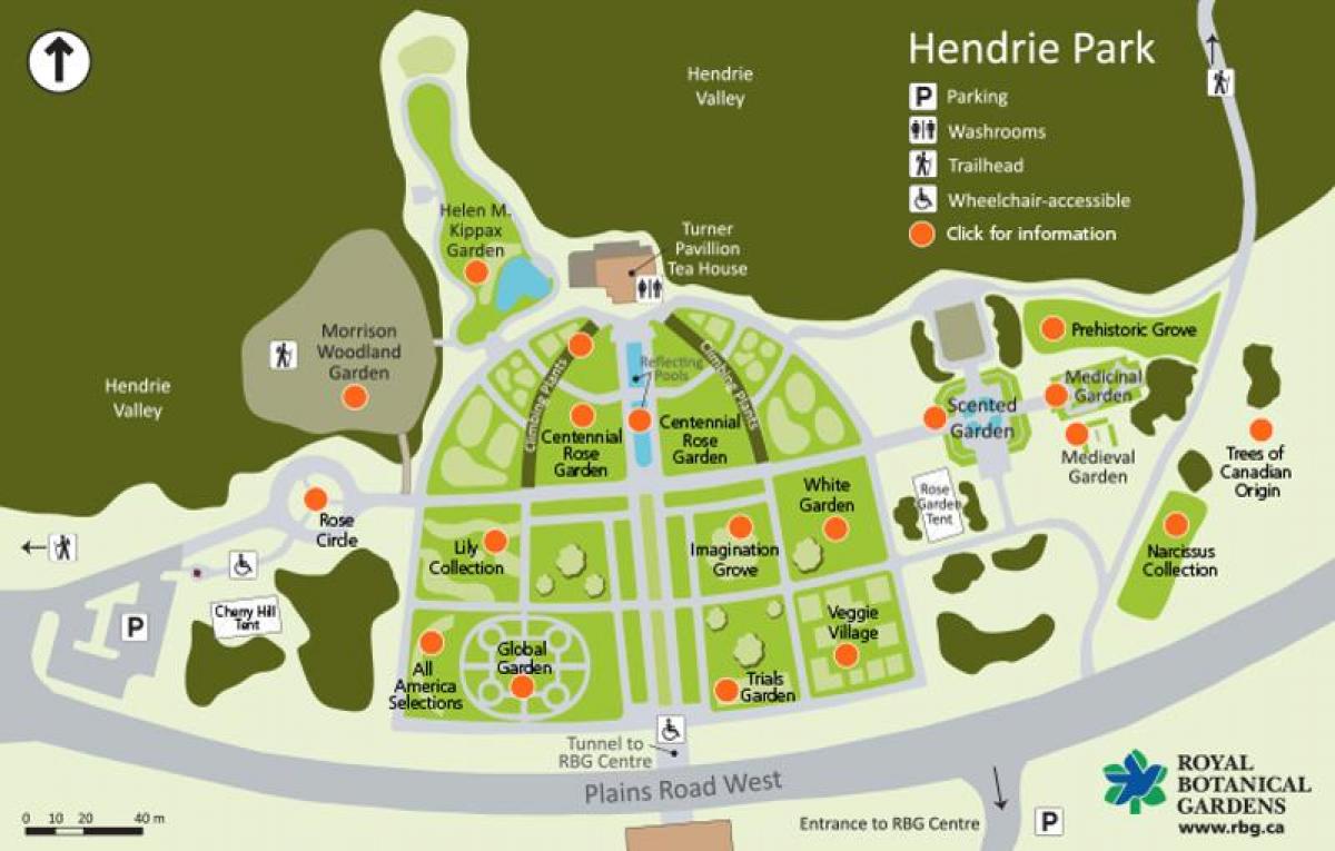 Žemėlapis RBG Hendrie Parkas