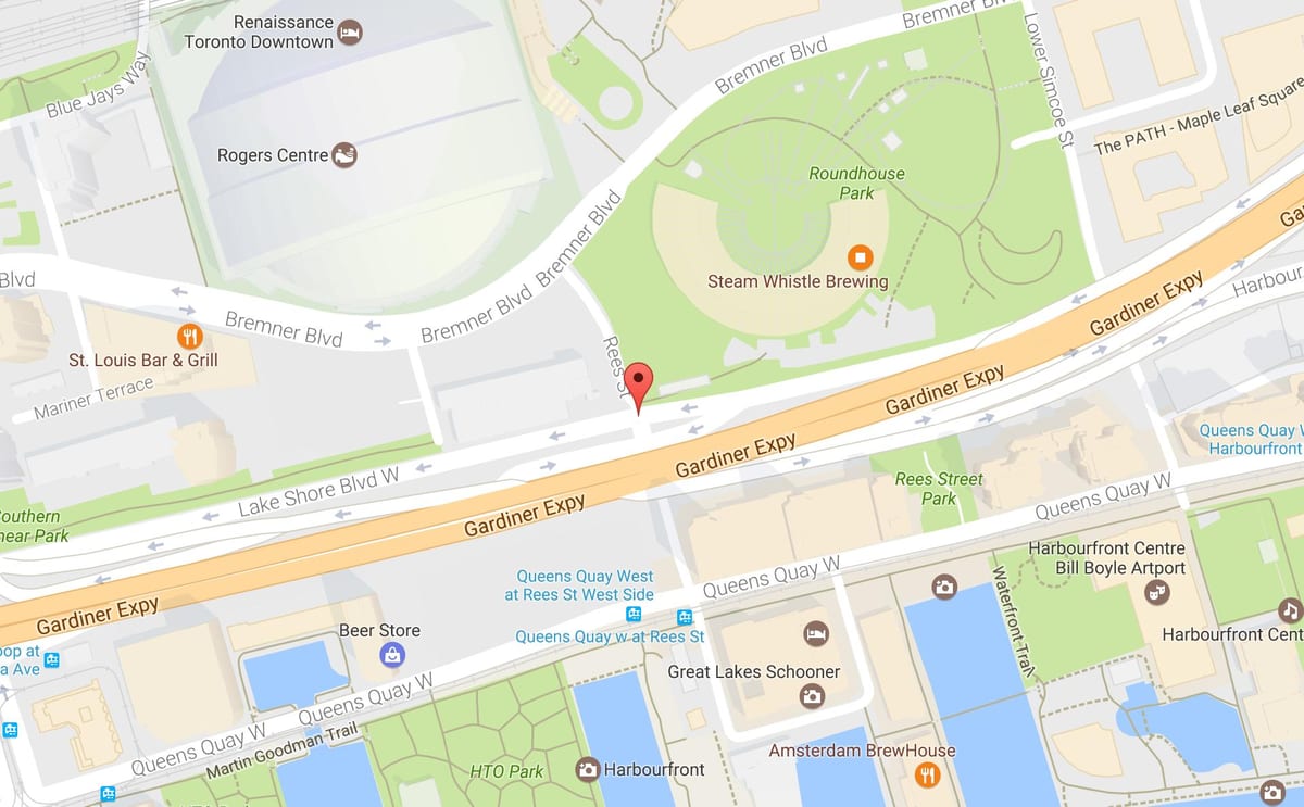 Žemėlapis Rees gatvės Toronto