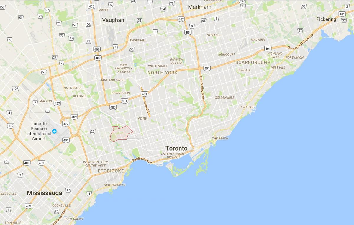 Žemėlapis Rockcliffe–Smythe rajono Toronto