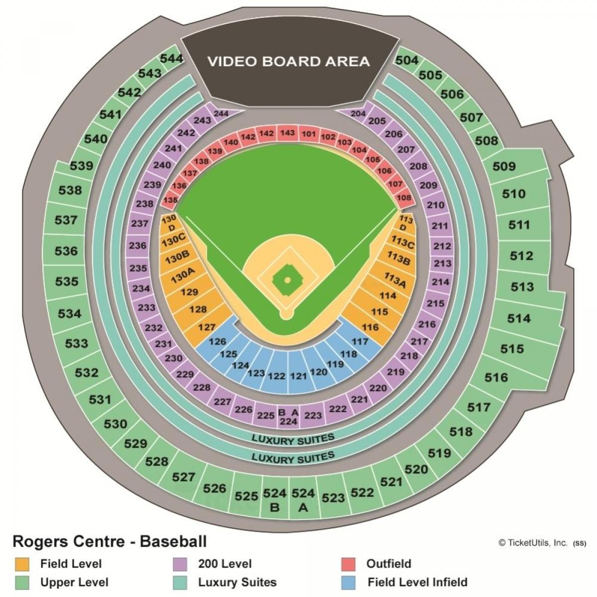 Žemėlapis Rogers centre beisbolas