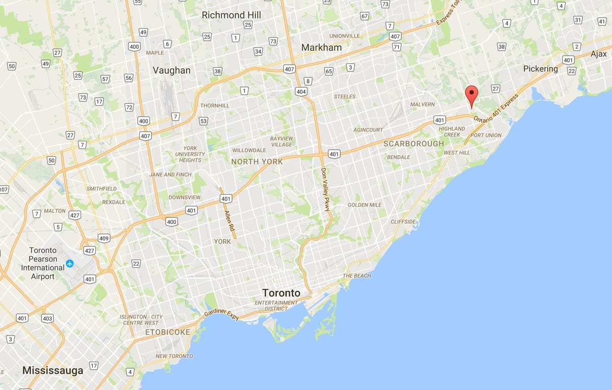 Žemėlapis Rouge rajono Toronto