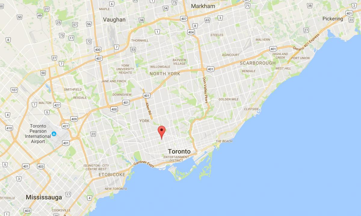 Žemėlapis Seaton Kaimas rajono Toronto