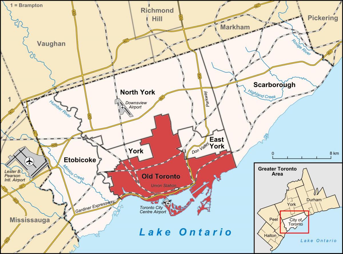Žemėlapis Senas Toronto