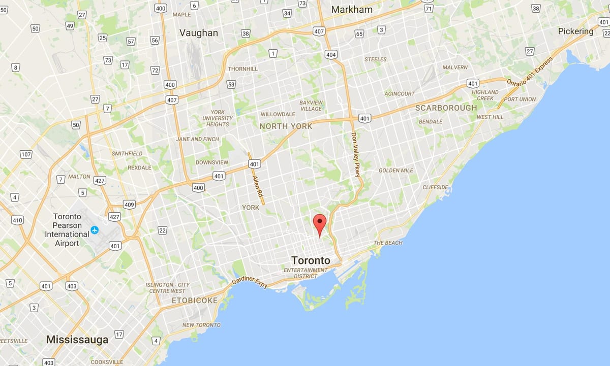 Žemėlapis Sent Džeimsas Miesto apylinkės Toronto
