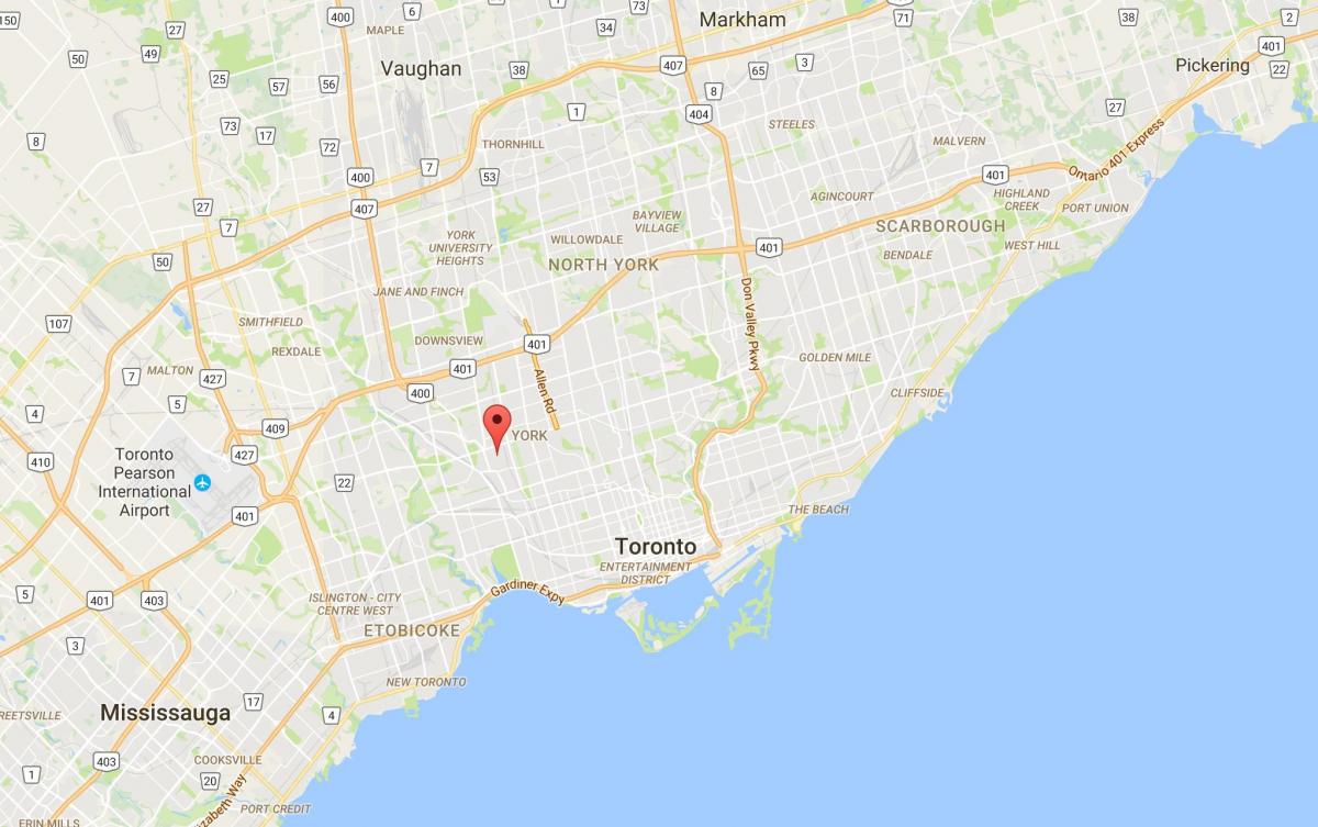 Žemėlapis Silverthorn rajono Toronto