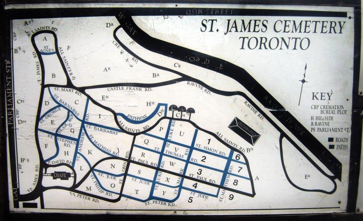Žemėlapis St James kapinės