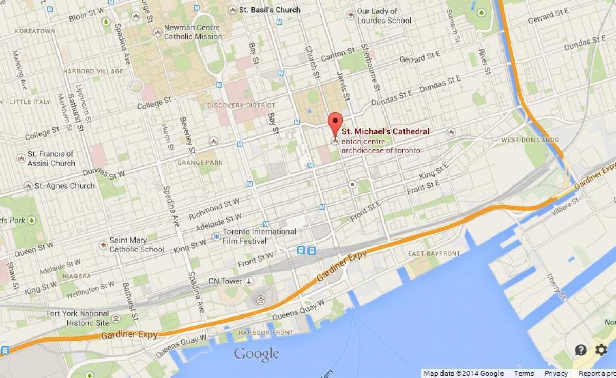 Žemėlapis Mykolo Cathedrale Toronto apžvalga