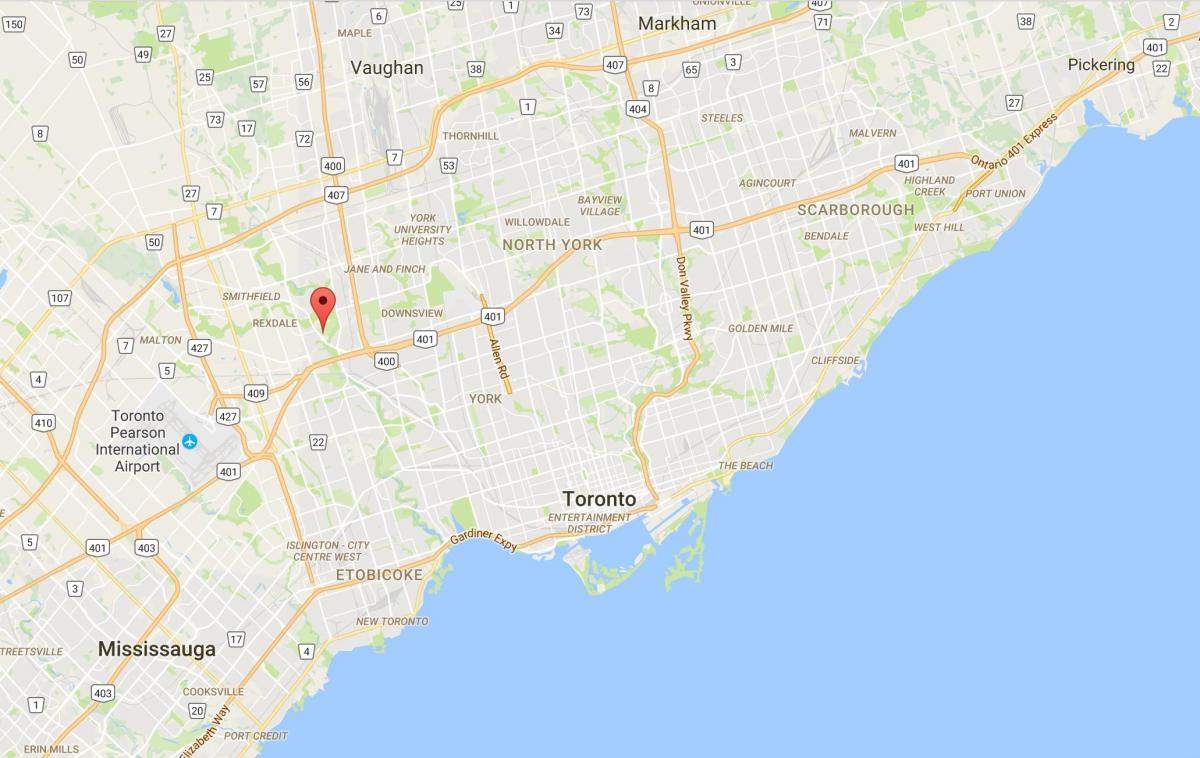 Žemėlapis Elms rajono Toronto