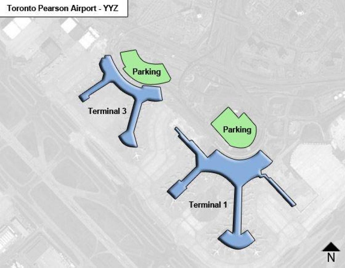 Žemėlapis Torontas Pearson oro uosto Kanada