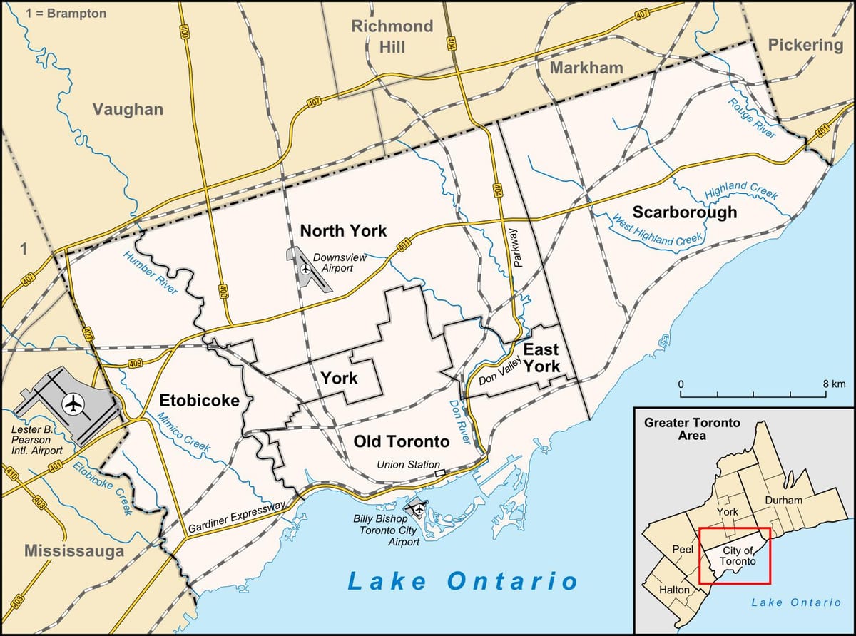 Žemėlapis iš Toronto