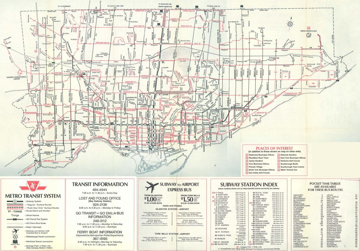 Žemėlapis Toronto 1976