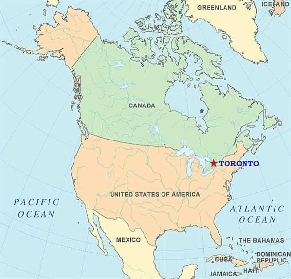 Žemėlapis Toronto dėl jungtinės amerikos valstijos