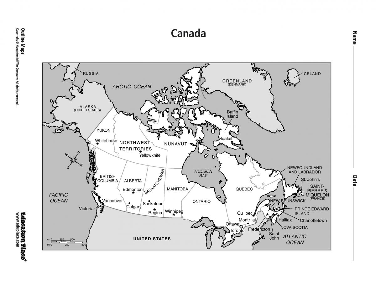 Žemėlapis iš Toronto į kanada