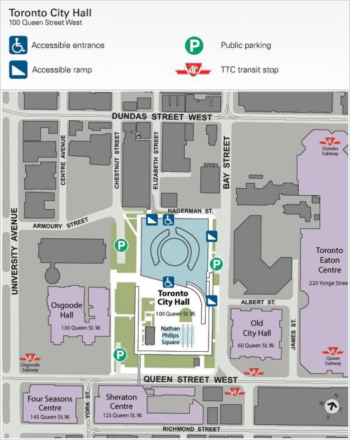 Žemėlapis Toronto City Hall