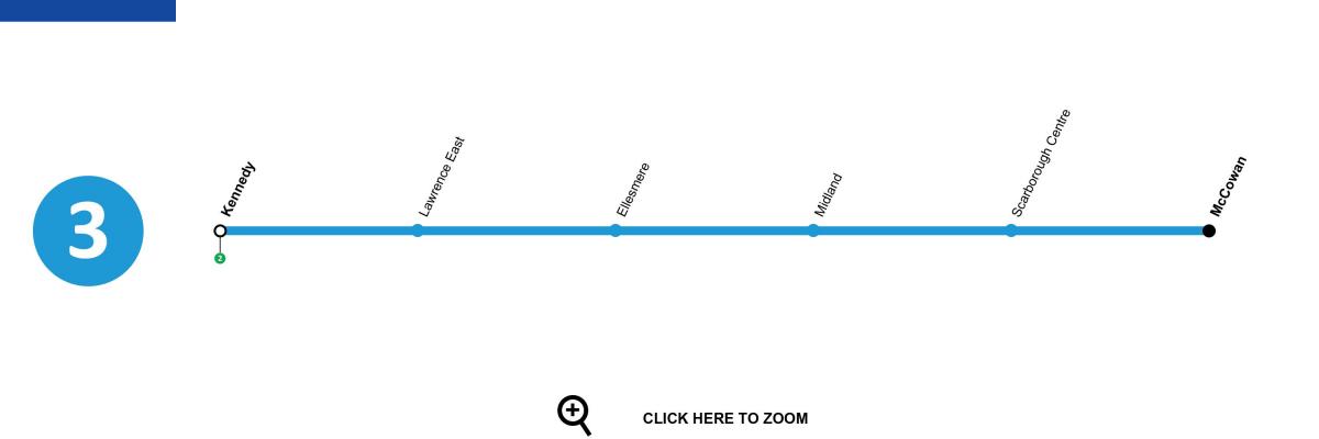 Žemėlapis Toronto metro linija, 3 Scarborough RT