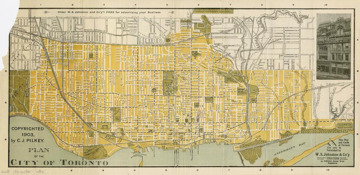 Žemėlapis Toronto mieste 1903
