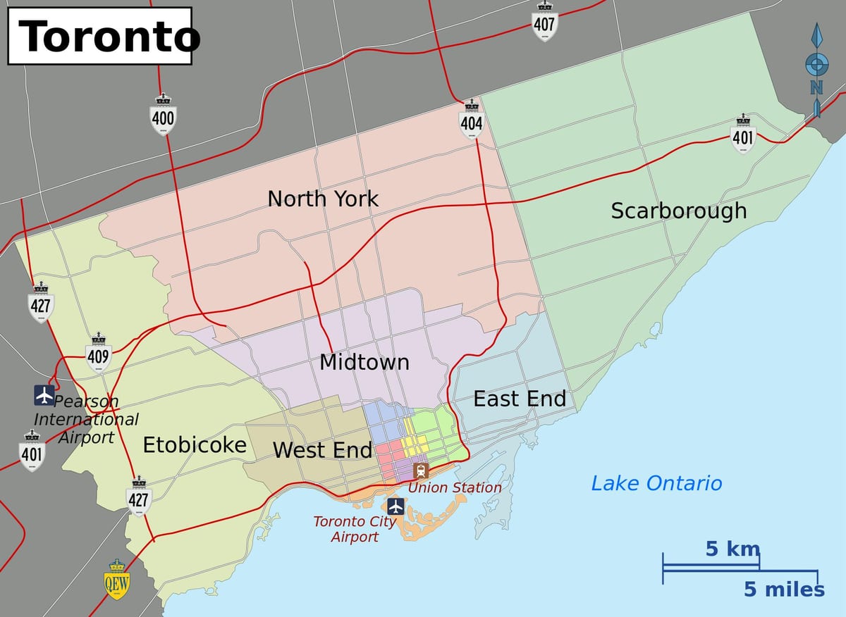 Žemėlapis Toronto City