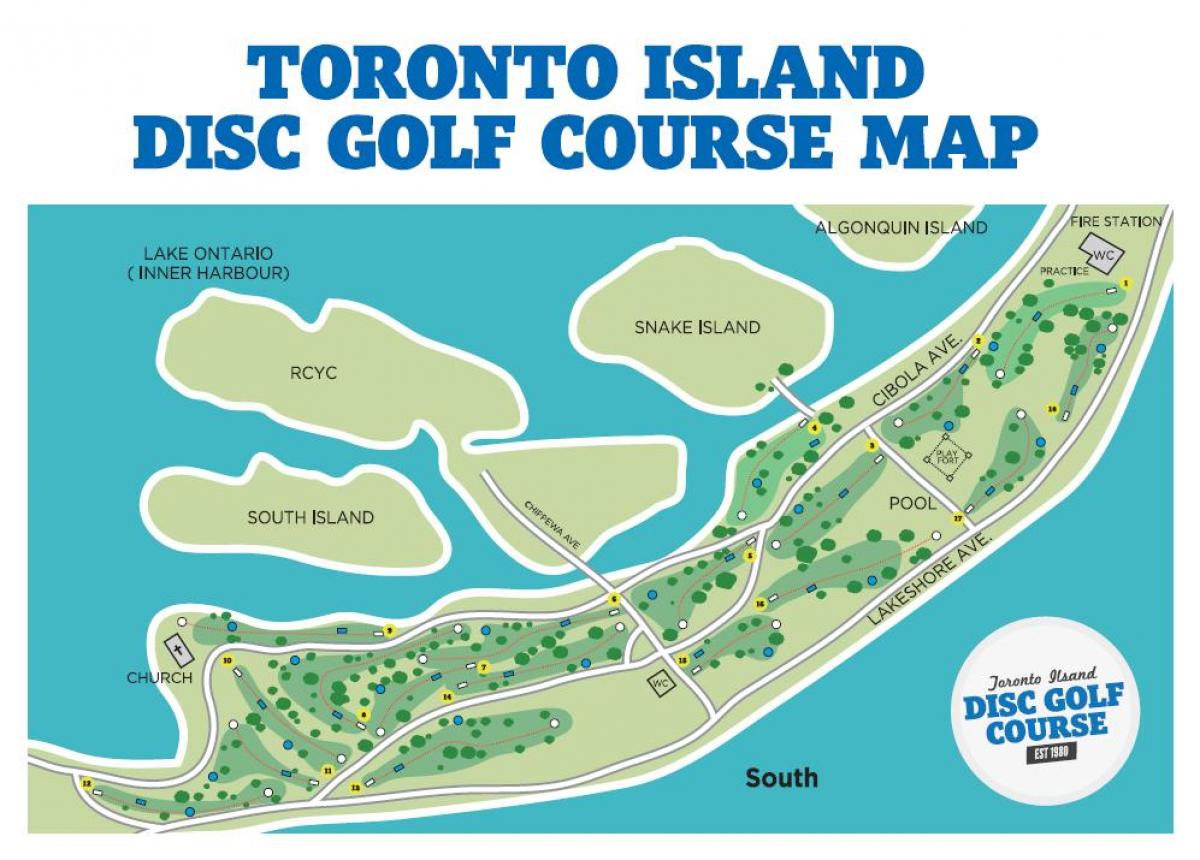 Žemėlapis Toronto Salos golfo kursai Toronto