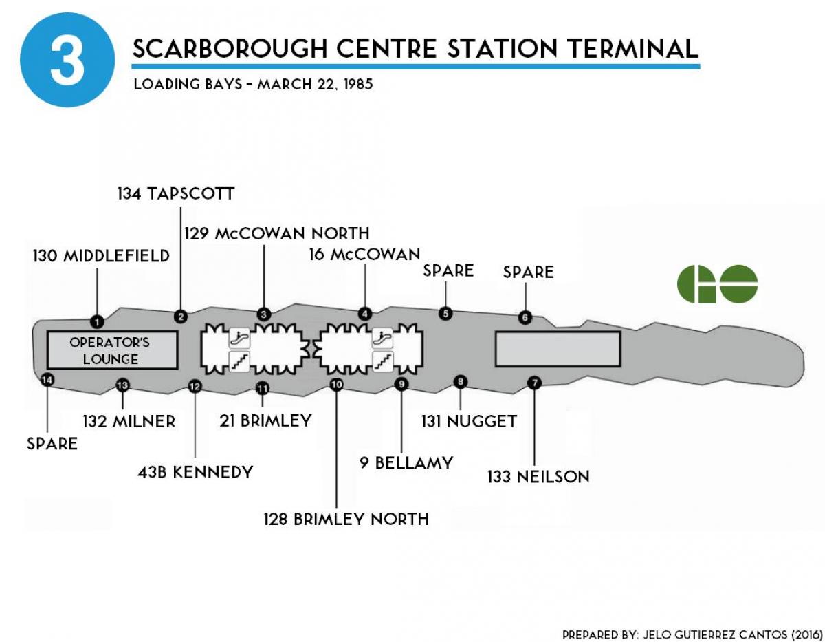 Žemėlapis Toronto Scarborough centras stotis terminalas
