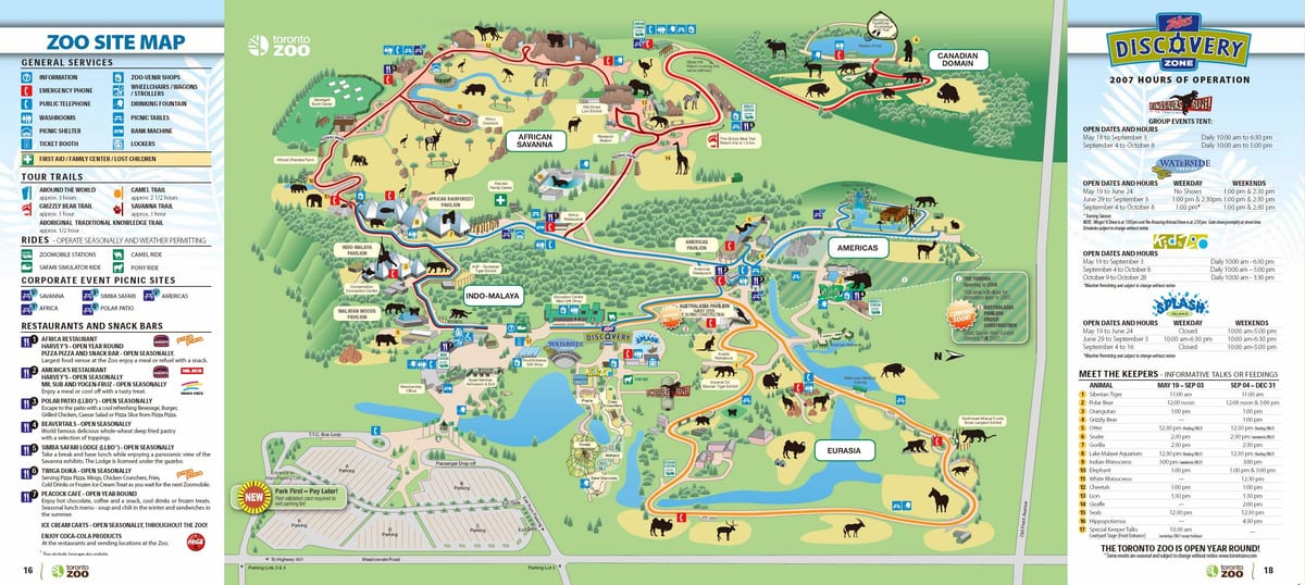 Žemėlapis Toronto zoologijos sode