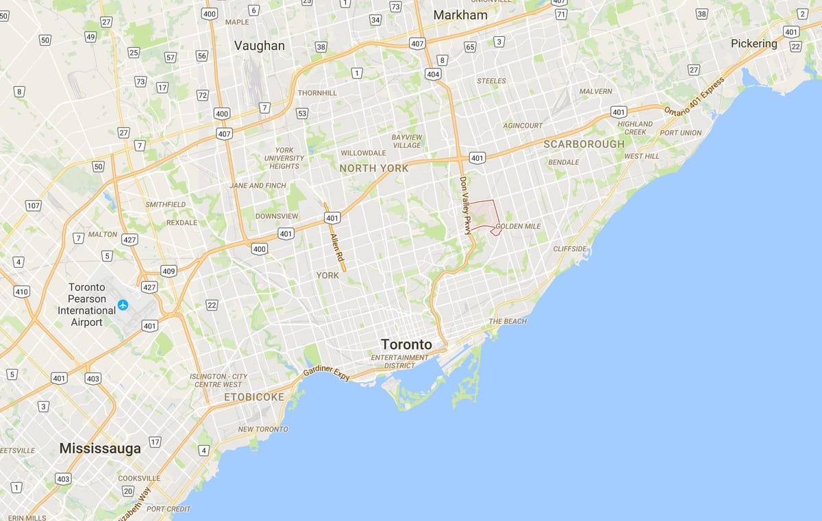 Žemėlapis Victoria Kaimas rajono Toronto