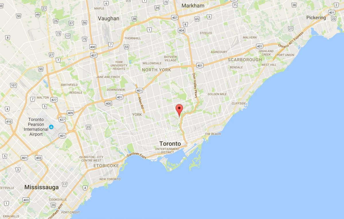 Žemėlapis Viršininko Tiltas rajono Toronto