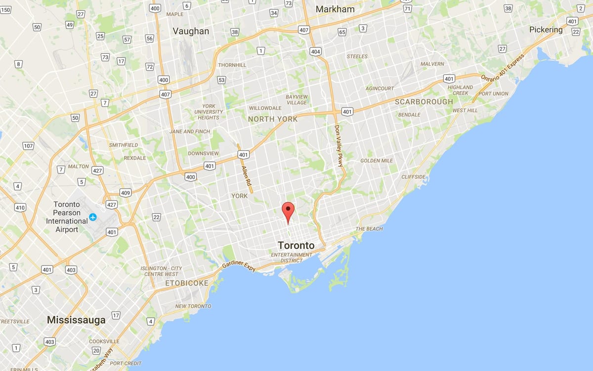 Žemėlapis Yorkville rajono Toronto