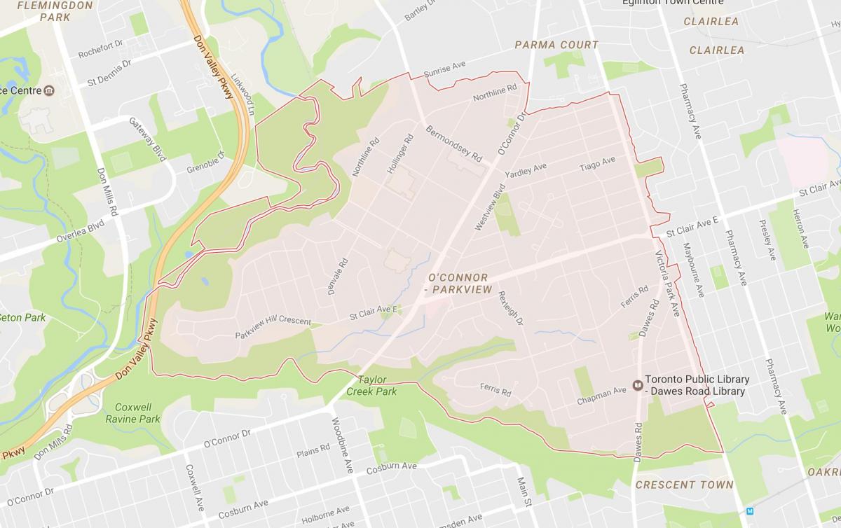 Žemėlapis Kamanos Kelias kaimynystės Toronto