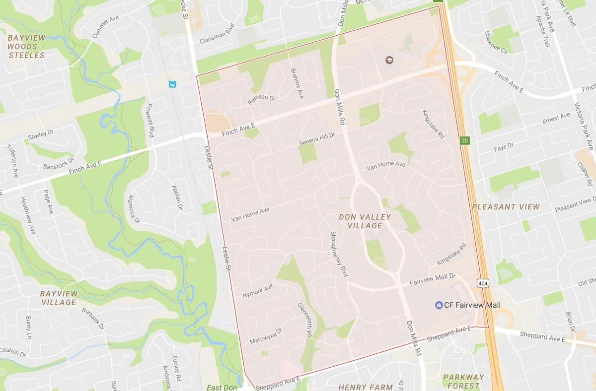 Žemėlapis žemės Riešutų kaimynystės Toronto