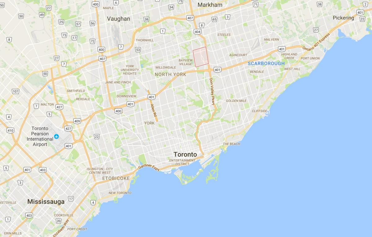 Žemėlapis žemės Riešutų rajono Toronto