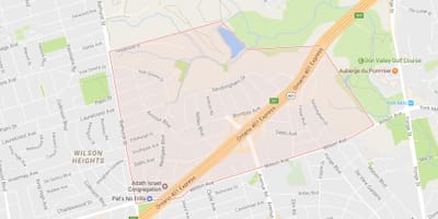 Žemėlapis Šarvai Aukščio kaimynystės Toronto
