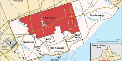 Žemėlapis Šiaurės York Toronto