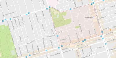 Žemėlapis Alexandra park kaimynystės Toronto