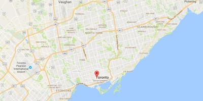 Žemėlapis Alexandra park rajone Toronto